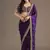 purple fendy satin silk blend with sequin work saree with unstitched blouse