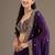 purple fendy satin silk blend with sequence work saree with unstitched blouse