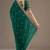 green fendy satin silk blend with sequence work saree with unstitched blouse