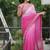 ranipink faux georgette with real mirror work lace border saree with blouse