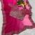 ranipink faux georgette with real mirror work lace border saree with blouse