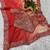 red faux georgette with real mirror work lace border saree with blouse