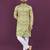 Light green rayon laheriya digital print crochet work embroidery straight men's kurta pyjama
