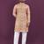 Peach rayon laheriya digital print crochet work embroidery straight men's kurta pyjama