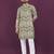 Olive rayon laheriya digital print crochet work embroidery straight men's kurta pyjama