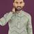 Olive rayon laheriya digital print crochet work embroidery straight men's kurta pyjama