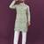 Olive rayon laheriya digital print crochet work embroidery straight men's kurta pyjama