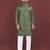 Olive viscose silk sequins embroidery straight men's kurta pyjama