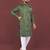 Olive viscose silk sequins embroidery straight men's kurta pyjama