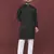Black viscose silk sequins embroidery straight men's kurta pyjama