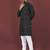 Black viscose silk sequins embroidery straight men's kurta pyjama