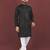 Black viscose silk sequins embroidery straight men's kurta pyjama