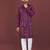 Wine viscose silk sequins embroidery straight men's kurta pyjama