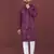 Wine viscose silk sequins embroidery straight men's kurta pyjama