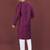 Wine viscose silk sequins embroidery straight men's kurta pyjama
