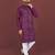 Wine viscose silk sequins embroidery straight men's kurta pyjama