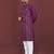 Wine viscose silk sequins embroidery straight men's kurta pyjama