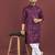 Wine viscose silk sequins embroidery straight men's kurta pyjama