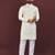 Off white viscose silk sequins embroidery straight men's kurta pyjama