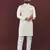 Off white viscose silk sequins embroidery straight men's kurta pyjama
