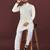 Off white viscose silk sequins embroidery straight men's kurta pyjama