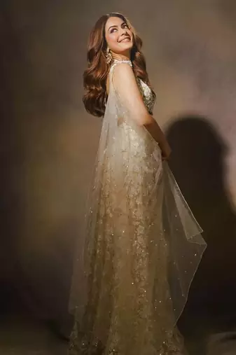 Ivory And Beige embroidered chiffon sharara with blouse and dupatta