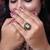 Women green stone-embellished traditional uncut polki adjustable  ring