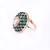Women green stone-embellished traditional uncut polki adjustable  ring