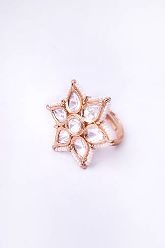 Women star kemp jadau bugadi adjustable ring in dual colors