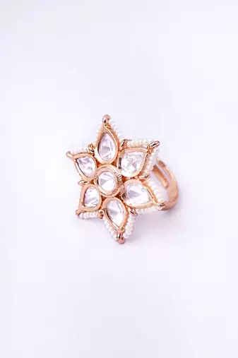 Women star kemp jadau bugadi adjustable ring in dual colors