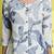 Off white & light blue women's cotton jaipuri printed kurta with pant