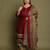 Wine cotton blend printed ready to wear patiala salwar suit