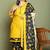 Mustard cotton blend printed ready to wear patiala salwar suit