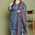 Grey & white cotton blend printed ready to wear patiala salwar suit