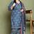 Grey & white cotton blend printed ready to wear patiala salwar suit