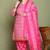 Pink cotton blend printed ready to wear patiala salwar suit