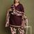 Wine cotton blend printed ready to wear patiala salwar suit