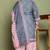 Grey cotton blend printed ready to wear patiala salwar suit