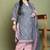 Grey cotton blend printed ready to wear patiala salwar suit