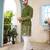 Mehndi green cranchi silk embroidered men's kurta