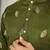 Mehndi green cranchi silk embroidered men's kurta