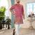 Pink cranchi silk embroidered men's kurta