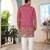 Pink cranchi silk embroidered men's kurta