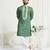 Sea green roman silk men's kurta with elegant embroidery work