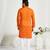 Orange silk kurta with embroidery – men’s festive & wedding collection