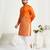 Orange silk kurta with embroidery – men’s festive & wedding collection