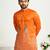 Orange silk kurta with embroidery – men’s festive & wedding collection