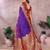 violet handloom kalamkari silk blend with zari woven design saree with blouse