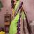 perrot handloom kalamkari silk blend with zari woven design saree with blouse