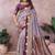 lavender handloom kalamkari silk blend with zari woven design saree with blouse